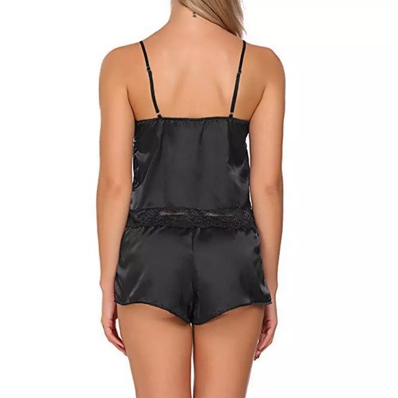 Women Split Lace Solid Color Sleepwear - Picture 2 of 3